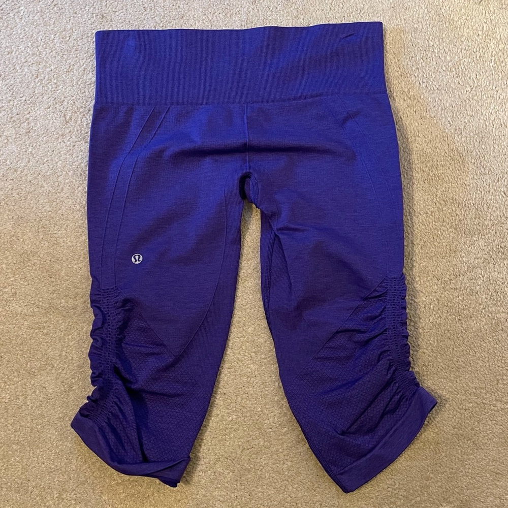 Lululemon Purple In The Flow Seamless Capri